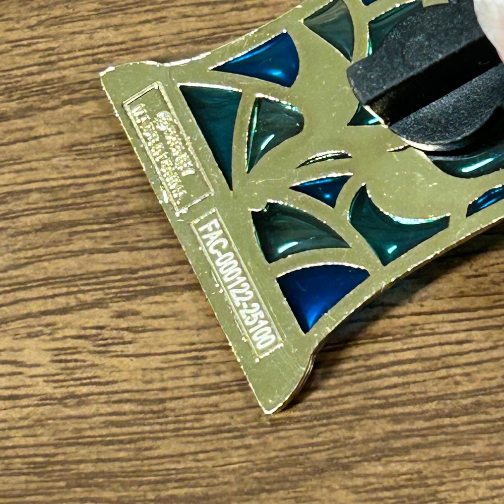 Disney Enchanted Rose Pin Unisex OS Teal Stained Glass Beauty and the Beast Set - Picture 3 of 4
